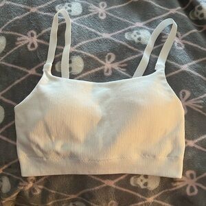 Aerie White Ribbed Bralette